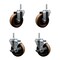 Service Caster 4 Inch High Temp Phenolic 34 Inch Threaded Stem Caster Set 2 Brakes SCC SCC-TS20S414-PHRHT-34212-2-TLB-2 - alternate 1